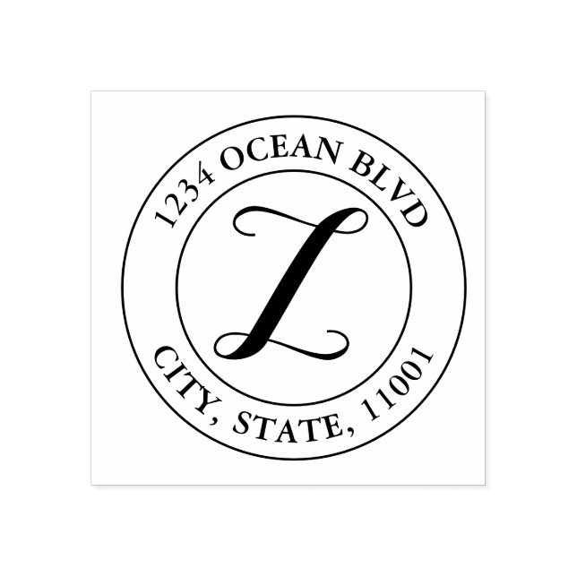 Carimbo De Borracha Crie o seu próprio Monograma Elegante (Impressão)