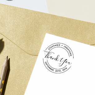 Carimbo De Borracha Crie Seu Casamento Redondo Obrigado