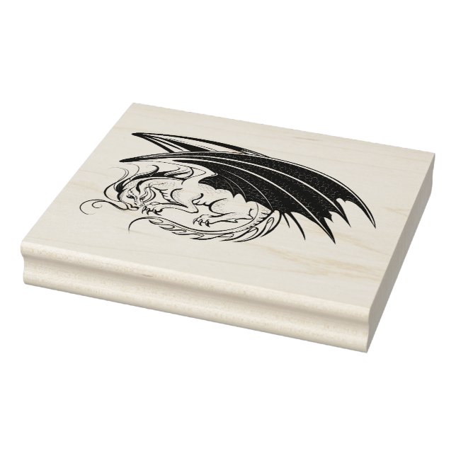 Carimbo De Borracha Crie seu dragão preto (Carimbo)