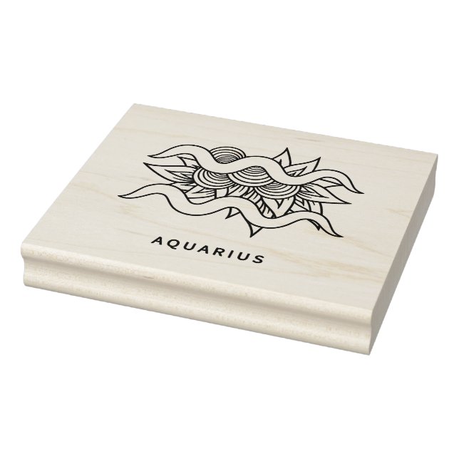 Carimbo De Borracha Crie seu próprio Aquário Elegante Zodiac (Carimbo)