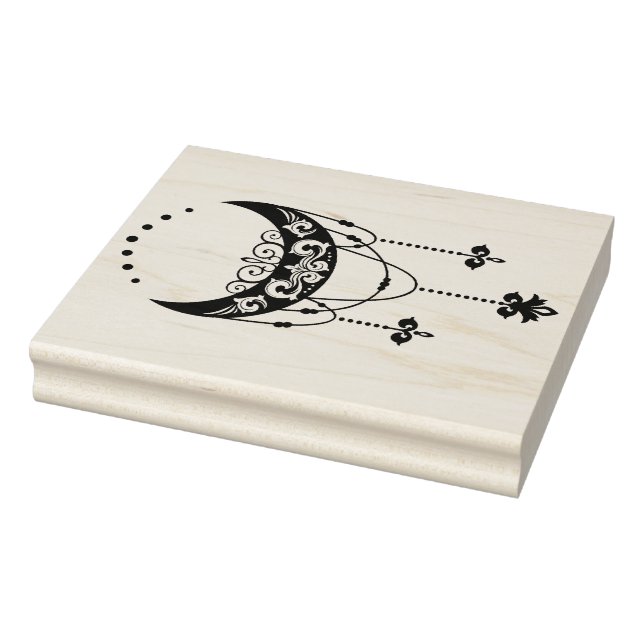 Carimbo De Borracha Crie seu próprio arquivo Boho Moon Silhouette (Carimbo)