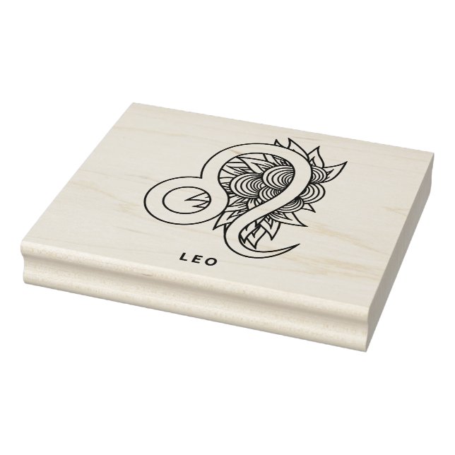 Carimbo De Borracha Crie seu próprio Elegante Leo Zodiac (Carimbo)