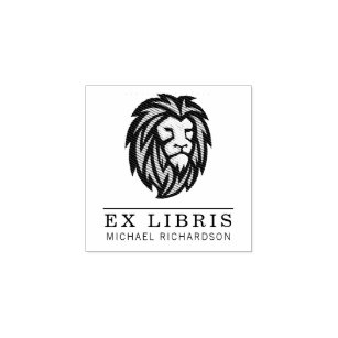 Carimbo De Borracha Crie seu próprio emblema do leão ex liris