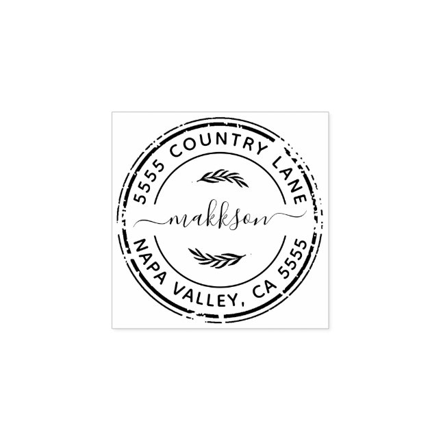 Carimbo De Borracha Crie seu próprio endereço de devolução (Impressão)