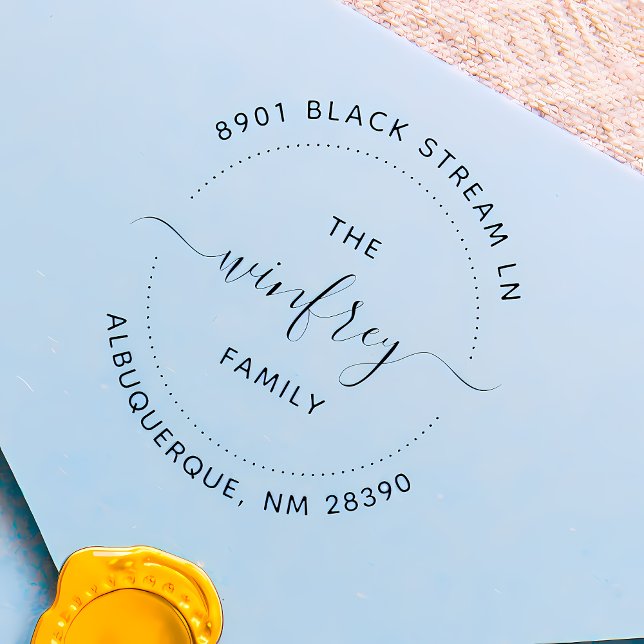 Carimbo De Borracha Crie seu próprio endereço de devolução circular pe (Criador carregado)