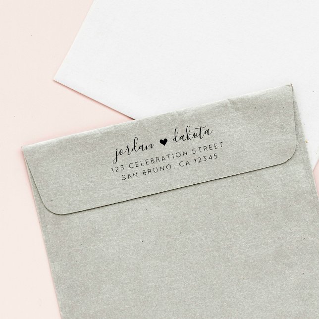 Carimbo De Borracha Crie Seu Próprio Endereço De Devolução De Casament (Criador carregado)