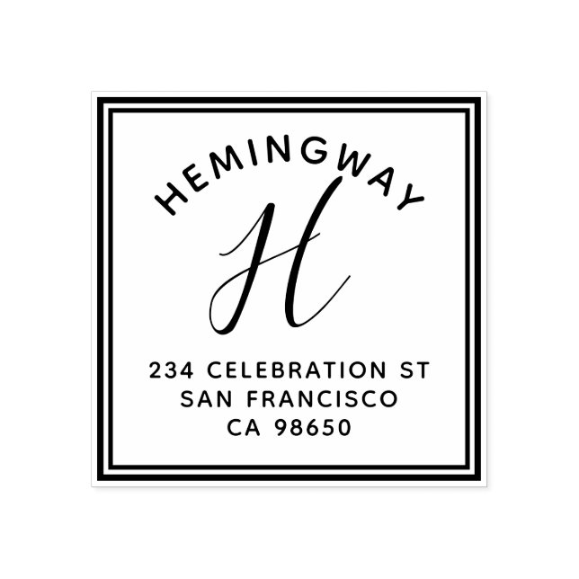 Carimbo De Borracha Crie seu próprio endereço de devolução de script d (Impressão)