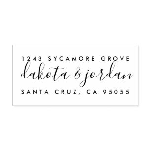 Carimbo De Borracha Crie seu próprio endereço de devolução de script d