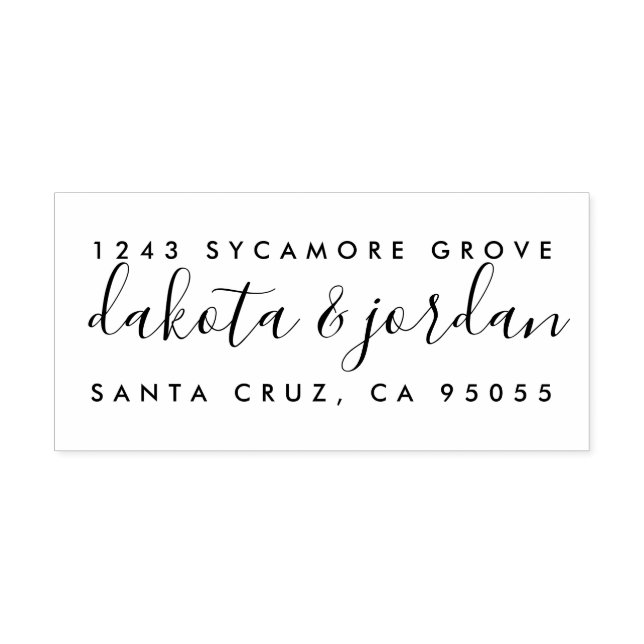 Carimbo De Borracha Crie seu próprio endereço de devolução de script d (Impressão)