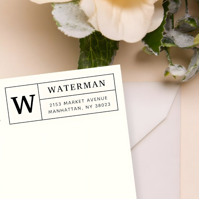 Carimbo De Borracha Crie seu próprio endereço de devolução do monogram (Criador carregado)