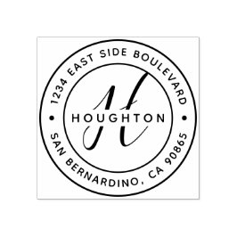 Carimbo De Borracha Crie seu próprio endereço de devolução do Monogram