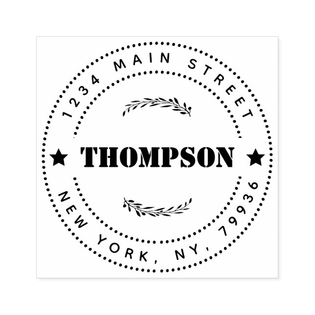 Carimbo De Borracha Crie seu próprio endereço de devolução moderno e r (Impressão)