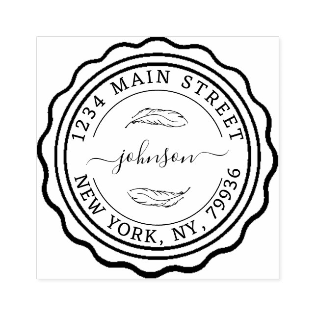 Carimbo De Borracha Crie seu próprio endereço de devolução moderno e r (Impressão)