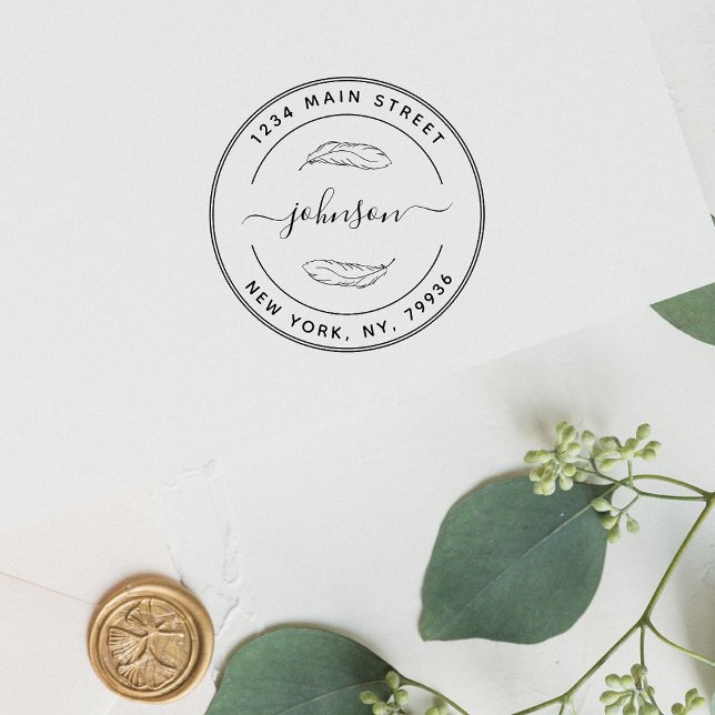 Carimbo De Borracha Crie seu próprio endereço de devolução moderno e r (Criador carregado)