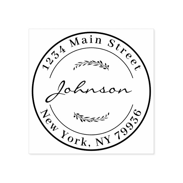 Carimbo De Borracha Crie seu próprio endereço de devolução moderno red (Impressão)