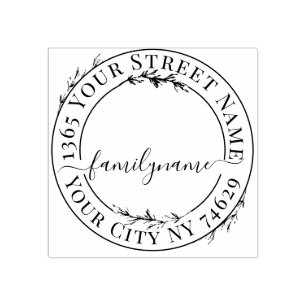 Carimbo De Borracha Crie seu próprio endereço de devolução moderno red