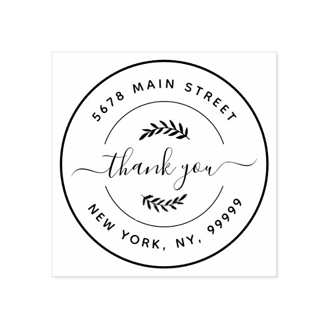 Carimbo De Borracha Crie seu próprio endereço de devolução redonda (Impressão)