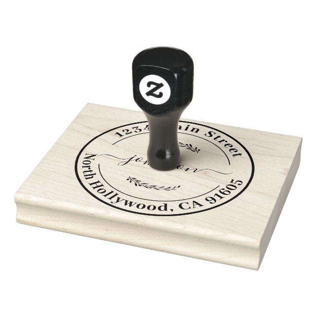 Carimbo De Borracha Crie seu próprio endereço de devolução redonda de  (Carimbo)