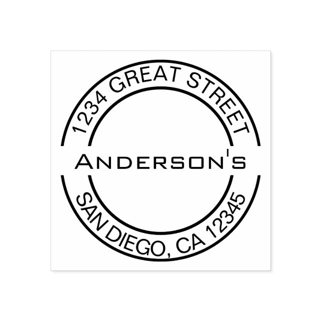 Carimbo De Borracha Crie seu próprio endereço de devolução redonda ele (Impressão)