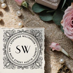 Carimbo De Borracha Crie seu próprio Endereço de Retorno de Leque Orna