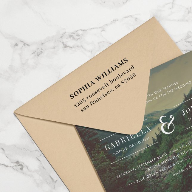 Carimbo De Borracha Crie seu próprio endereço de retorno moderno simpl (Criador carregado)