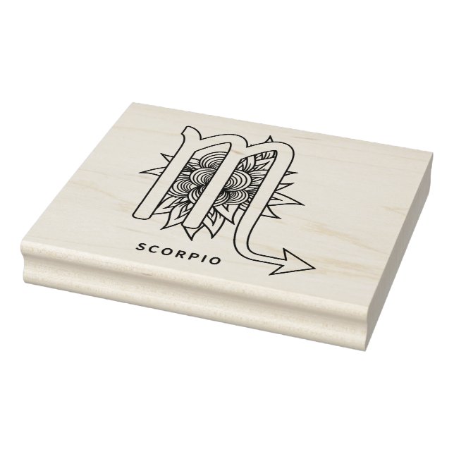 Carimbo De Borracha Crie Seu Próprio Escorpião Elegante Zodiac (Carimbo)