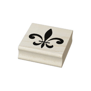 Carimbo De Borracha Crie Seu Próprio Fleur De Lis Alongado e Enrolado