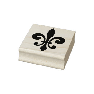 Carimbo De Borracha Crie Seu Próprio Fleur De Lis Enrolado Elegante