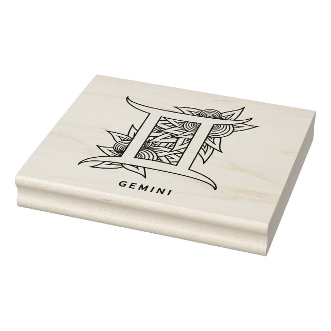 Carimbo De Borracha Crie seu próprio Gemini Zodiac Elegante (Carimbo)