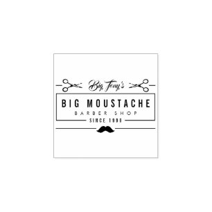 Carimbo De Borracha Crie seu próprio Hipster Barbershop Logotipo comer