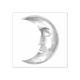 Carimbo De Borracha Crie seu próprio Homem da Lua do Crescente Místico