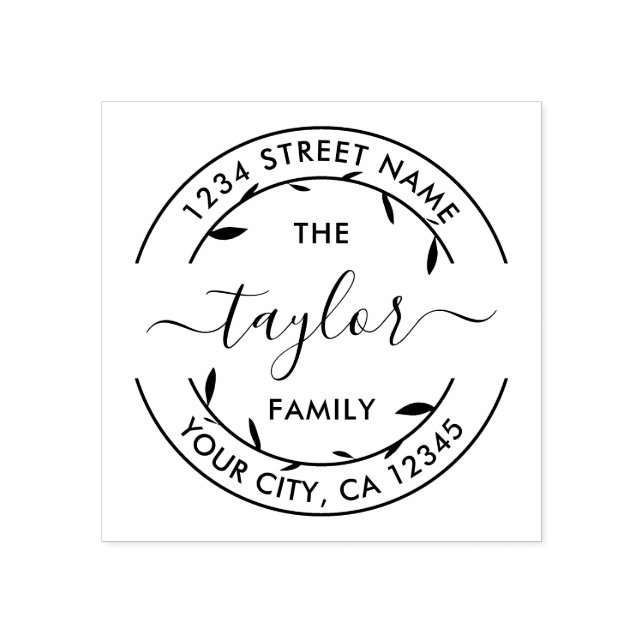 Carimbo De Borracha Crie seu próprio nome da família de endereços de d (Impressão)