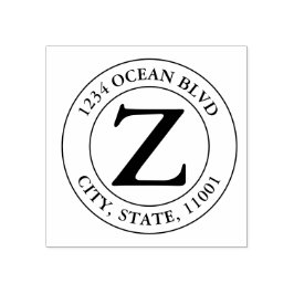 Carimbo De Borracha Crie seu próprio nome da família de monogramas mod