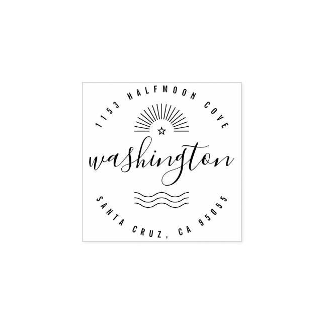 Carimbo De Borracha Crie seu próprio nome da família de verão Endereço (Impressão)