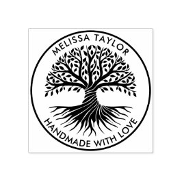 Carimbo De Borracha Crie seu próprio nome da família Round Tree of Lif