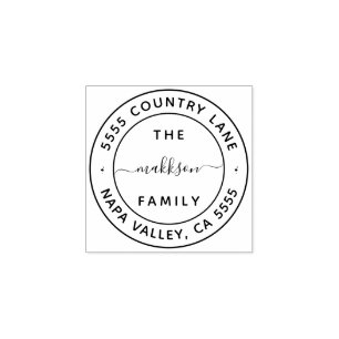 Carimbo De Borracha Crie seu próprio nome familiar Endereço de devoluç