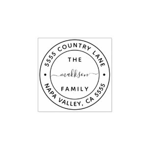 Carimbo De Borracha Crie seu próprio nome familiar Endereço de devoluç