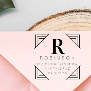 Carimbo De Borracha Crie seu próprio nome monograma Endereço de devolu