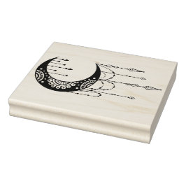 Carimbo De Borracha Crie Seu Próprio Silhueta de Lua Mandala Boho