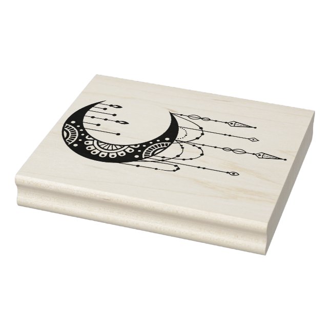 Carimbo De Borracha Crie Seu Próprio Silhueta de Lua Mandala Boho (Carimbo)