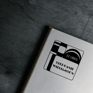 Carimbo De Borracha Crie seu próprio Vintage Retro Ex Libris Nome
