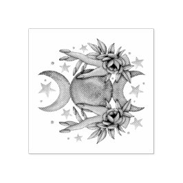 Carimbo De Borracha Crie sua própria Deusa e Rosas da Lua Tripla e Bon