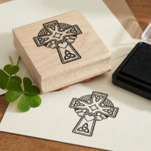 Carimbo de Borracha Cruz Claddagh Celta