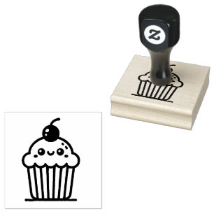Carimbo De Borracha Cupcake Adorável