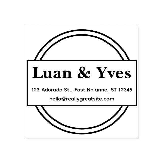 Carimbo De Borracha Custom Personal Address Stamp  Minimal Round Style (Impressão)