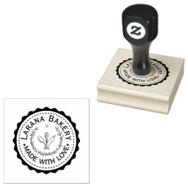 Carimbo De Borracha Custom Round Bakery Logo Stamp