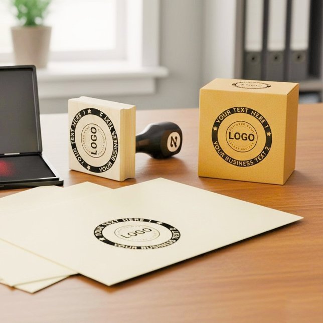Carimbo De Borracha Custom Round Frame Handmade Business Logo  (Personalized logo rubber stamps)
