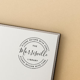 Carimbo De Borracha Custom Round From The Library Of Script Name