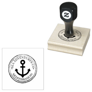 Carimbo De Borracha Custom Round Wooden Logo Rubber Stamp