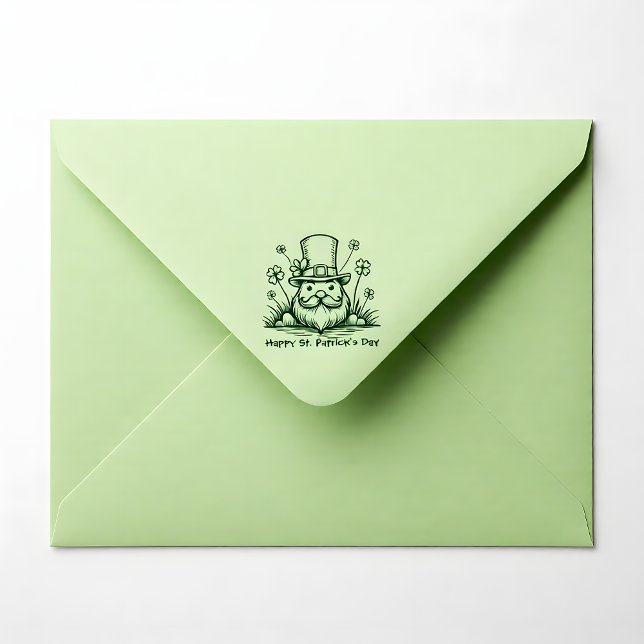Carimbo De Borracha Custom text, Clover Caper (Custom text, Clover Caper Rubber Stamp)